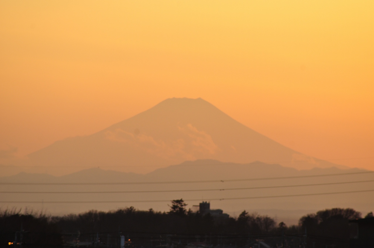 夕焼けと富士山と落日 20140111 DSC_0010
