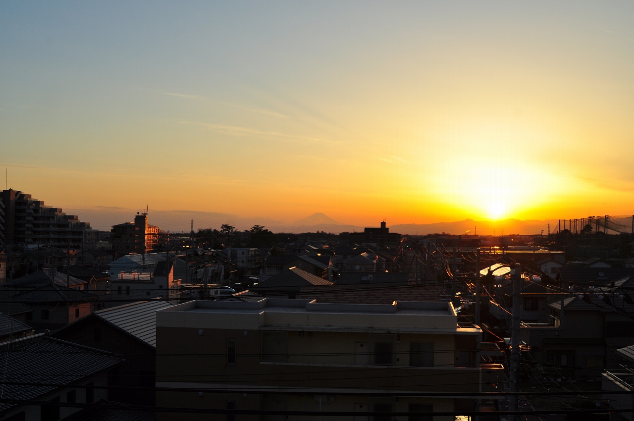 夕焼けと富士山と落日 20140111 DSC_0012