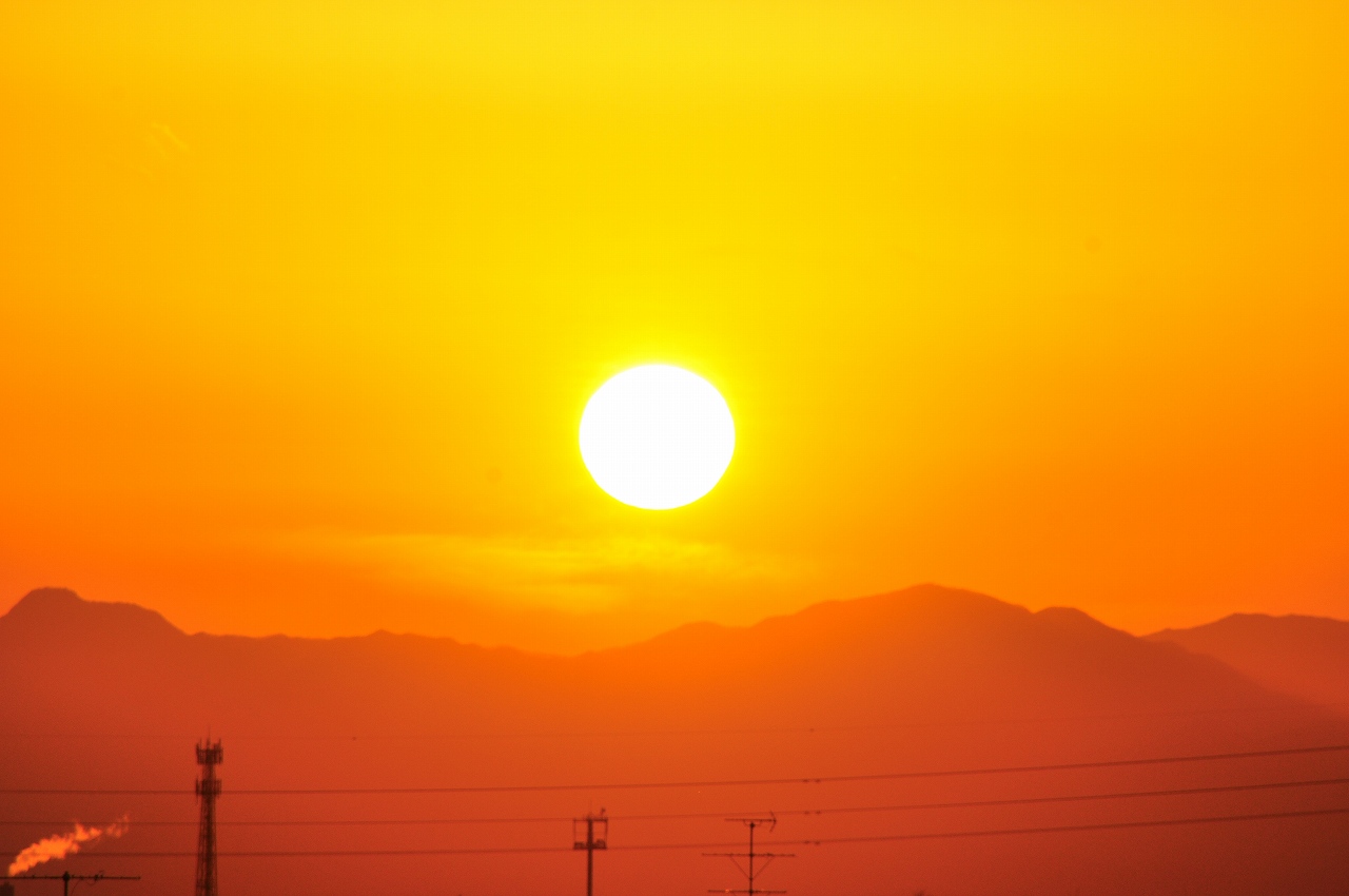 夕焼けと富士山と落日 20140111 DSC_0013