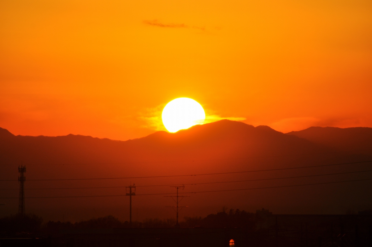 夕焼けと富士山と落日 20140111 DSC_0027