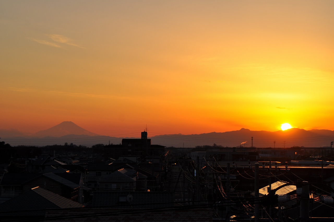 夕焼けと富士山と落日 20140111 DSC_0028