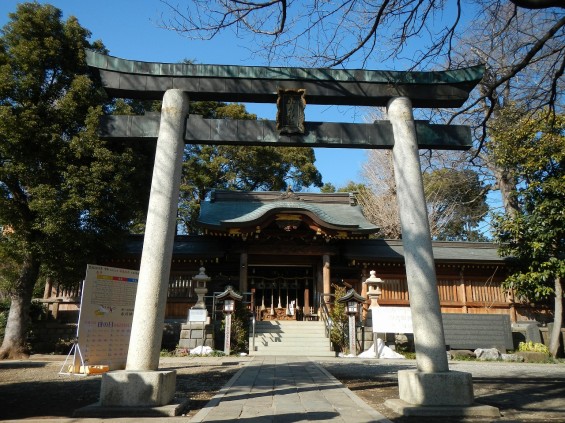 日光御成道　川口市鳩ヶ谷　鳩ヶ谷氷川神社 鳥居 DSCN3575