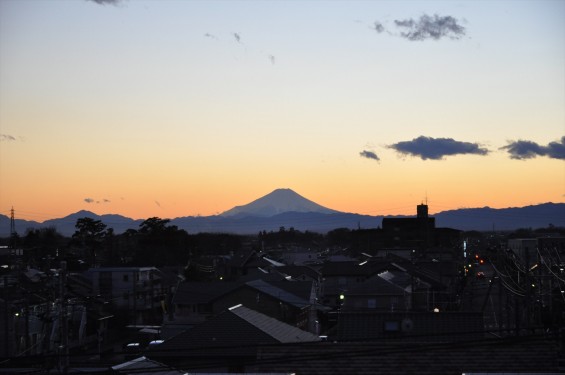 2014年12月22日 冬至の夕方日没後の富士山DSC_0002