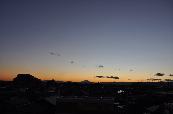 2014年12月22日 冬至の夕方日没後の富士山DSC_0001