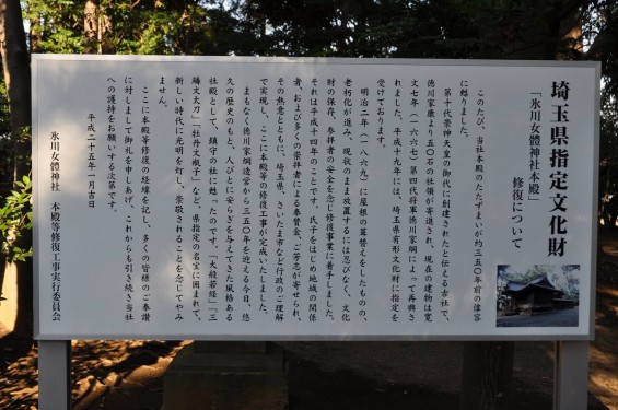 氷川三社に初詣　氷川女体神社DSC_0013本殿修復について