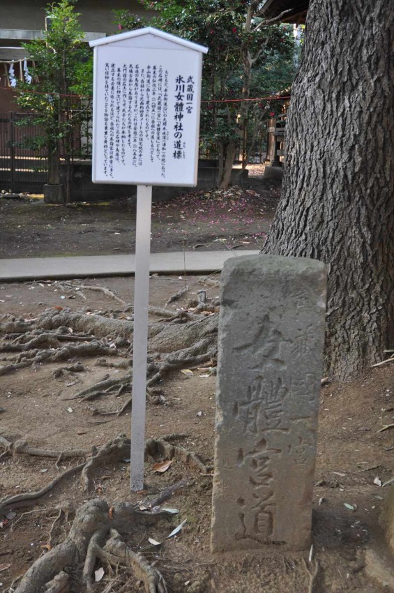 氷川三社に初詣　氷川女体神社DSC_0023道標 女體宮道