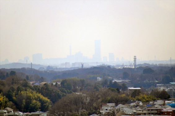 2015年3月5日 東京都町田市真光寺町 町田いずみ浄苑フォレストパーク から見える横浜ランドマークタワーDSC_0061+