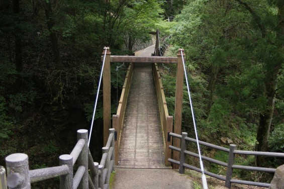 群馬県南牧村（なんもくむら）の自然石、生活の石を見てきましたDSC05850 蝉の渓谷 吊り橋 徒歩 歩道