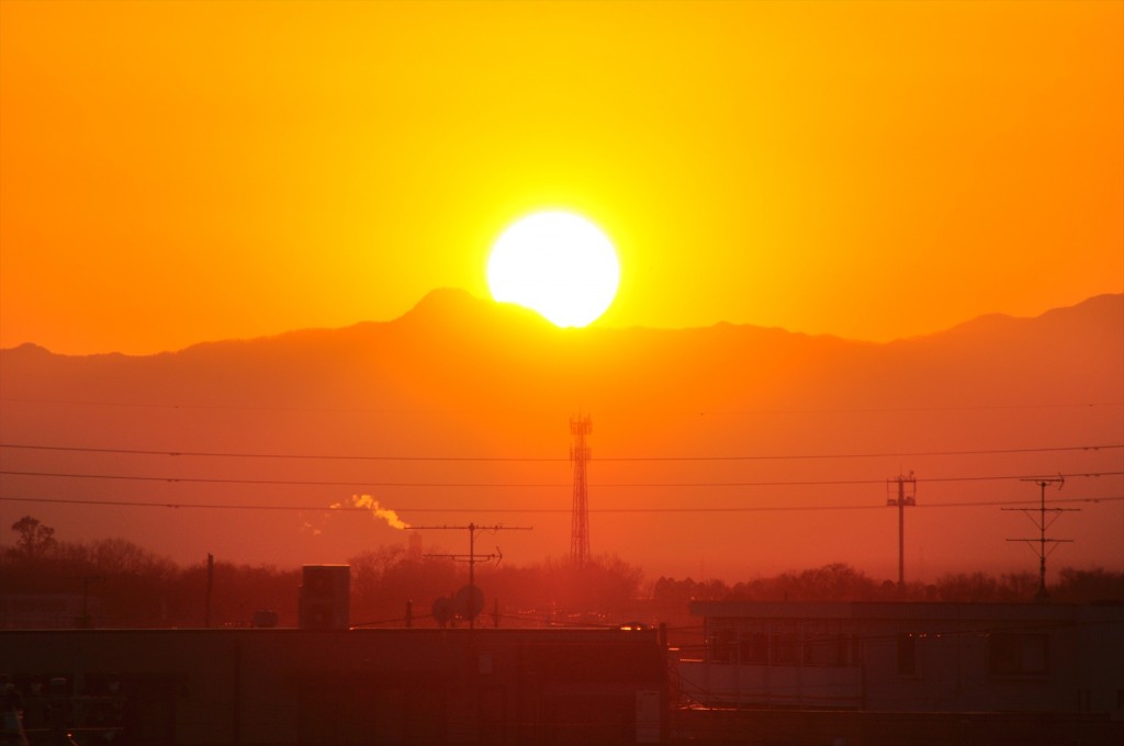 2015年12月22日　冬至の日没 埼玉県上尾市DSC_4670