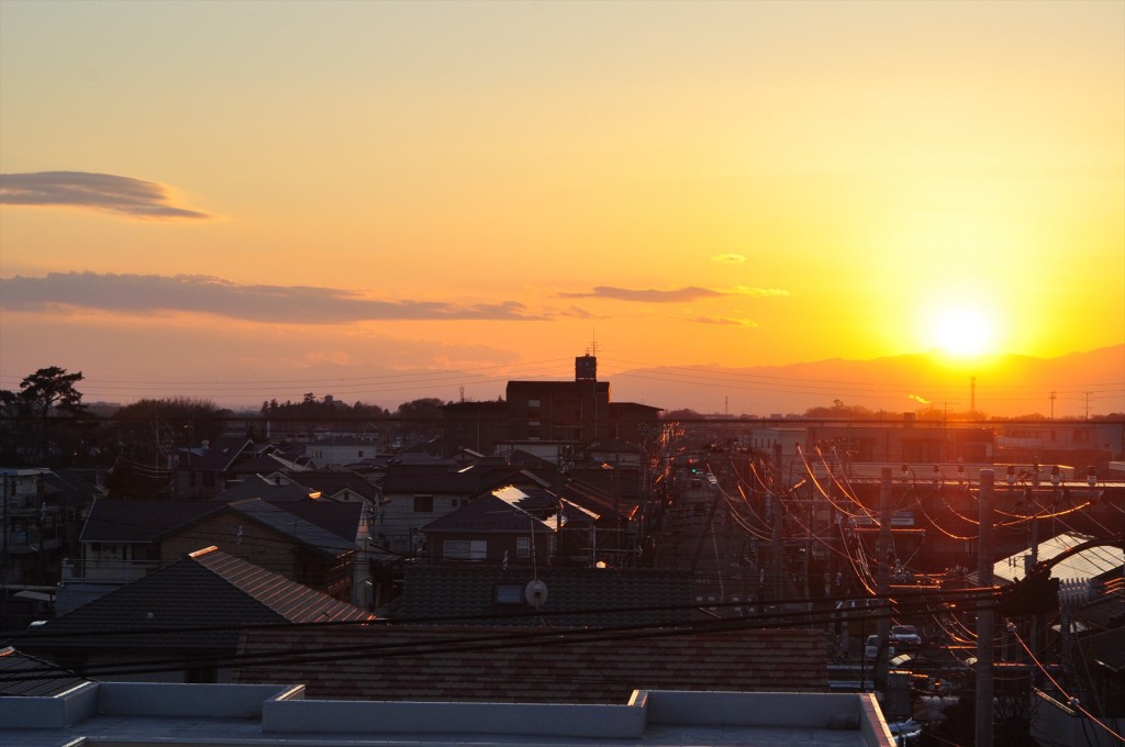 2015年12月22日　冬至の日没 埼玉県上尾市DSC_4668