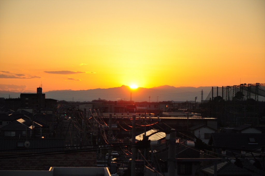 2015年12月22日　冬至の日没 埼玉県上尾市DSC_4702