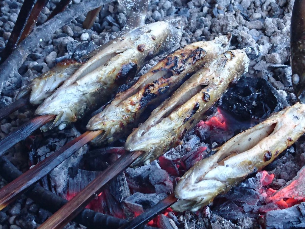 2016年1月26日 JA埼玉県東秩父村農産物販売所のイワナ 焼き魚 雪DSC_0149-