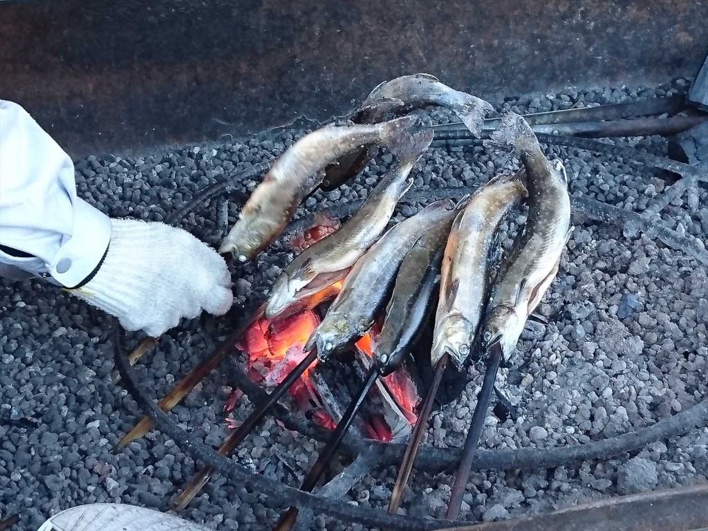 2016年1月26日 JA埼玉県東秩父村農産物販売所のイワナ 焼き魚 雪DSC_0143-