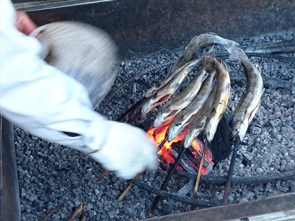 2016年1月26日 JA埼玉県東秩父村農産物販売所のイワナ 焼き魚 雪DSC_0141-