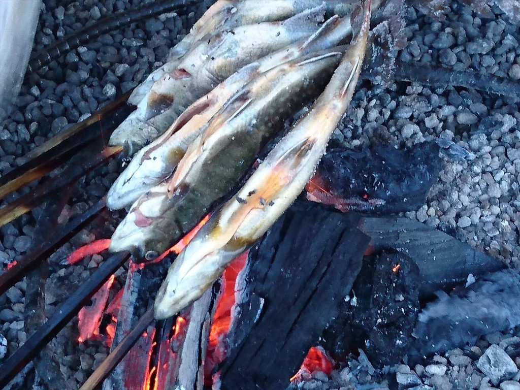 2016年1月26日 JA埼玉県東秩父村農産物販売所のイワナ 焼き魚 雪DSC_0135-