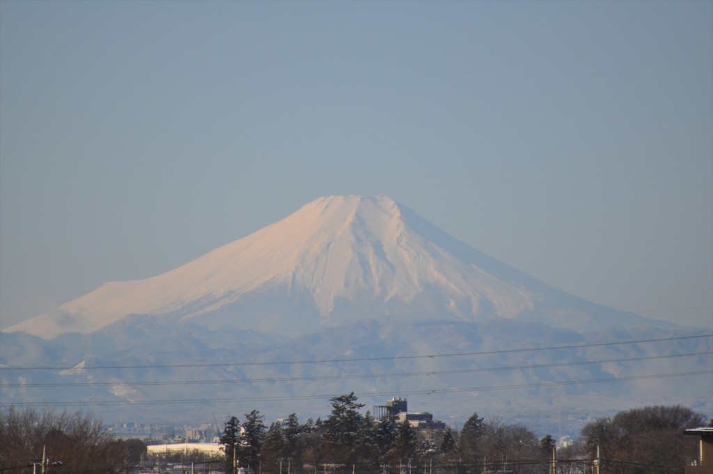 2016年2月7日 埼玉県上尾市の石材店 大塚 雪模様、雪化粧、雪景色DSC_4845- 富士山