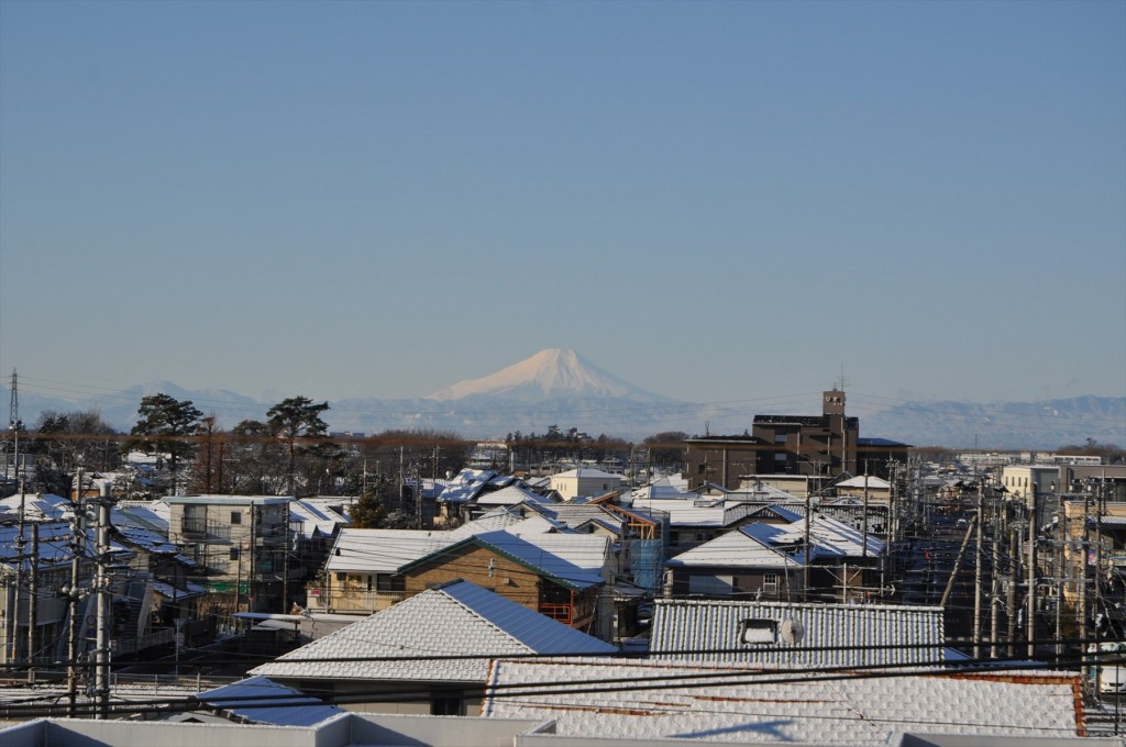 2016年2月7日 埼玉県上尾市の石材店 大塚 雪模様、雪化粧、雪景色DSC_4793- 富士山