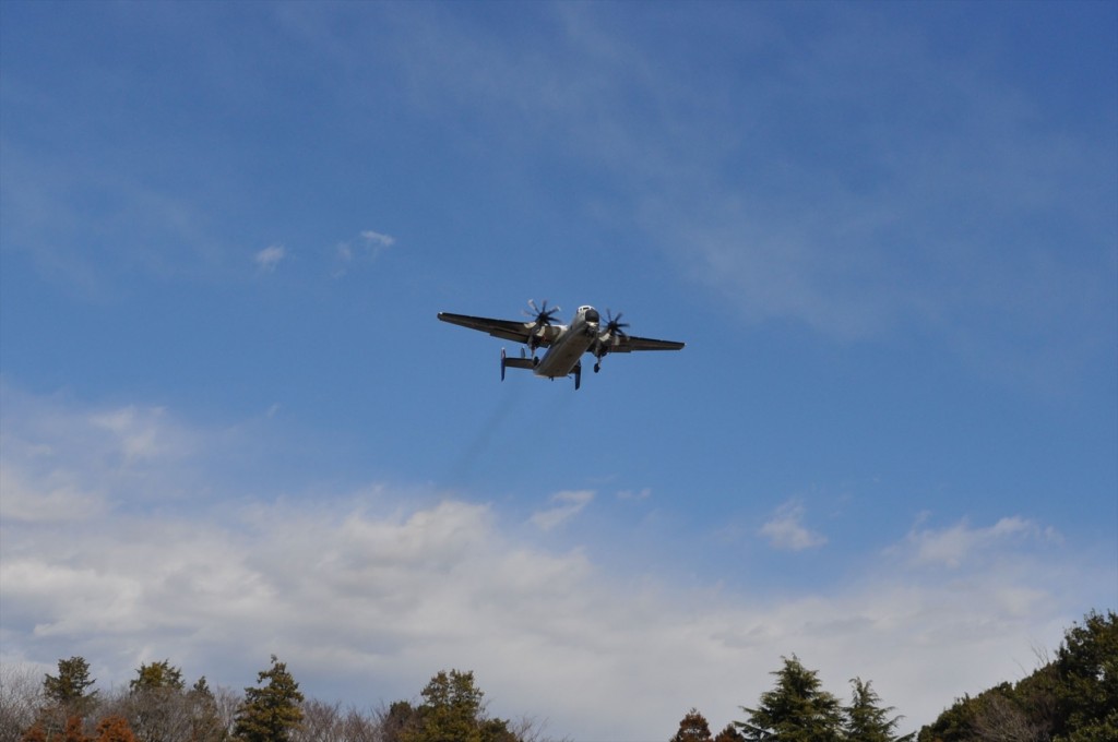 DSC_5170-2016年3月 神奈川県大和市の霊園　大和墓苑から見える飛行機 米軍厚木基地 NAVY 海軍