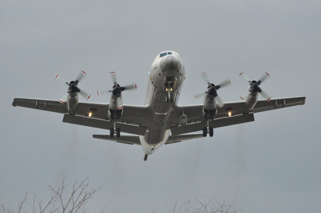 DSC_5206-2016年3月 神奈川県大和市の霊園　大和墓苑から見える飛行機 米軍厚木基地 自衛隊