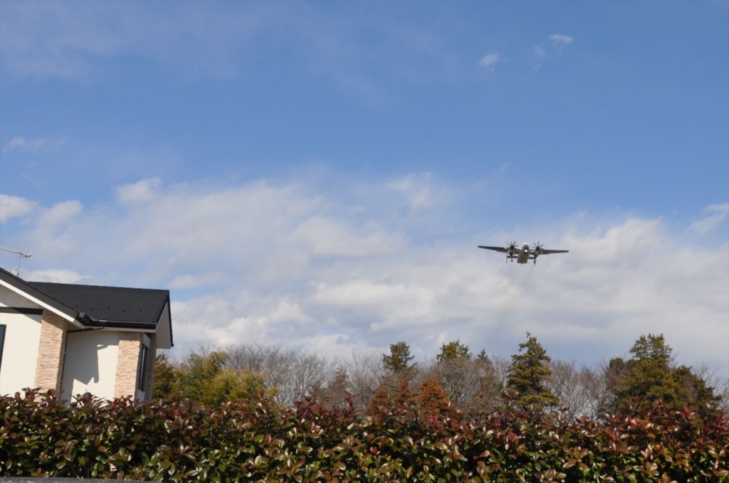 DSC_5167-2016年3月 神奈川県大和市の霊園　大和墓苑から見える飛行機 米軍厚木基地 NAVY 海軍