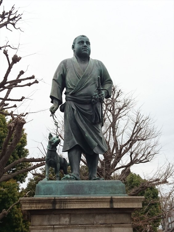 2016年4月2日 東京 上野恩賜公園 上野公園 夜桜 花見 西郷さん 西郷隆盛 銅像DSC_0925